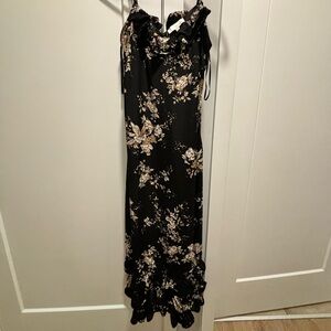 Women’s black and floral maxi/midi dress